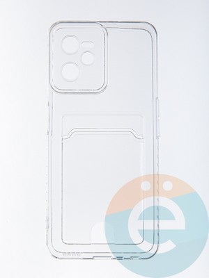 Накладка силиконовая с кардхолдером для Realme C35 прозрачная - фото 56774