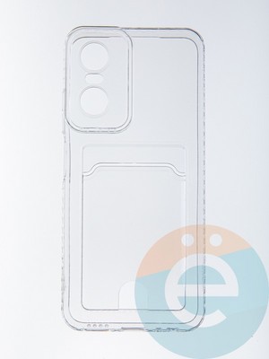 Накладка силиконовая с кардхолдером для Tecno Pop 6 Pro прозрачная - фото 56786