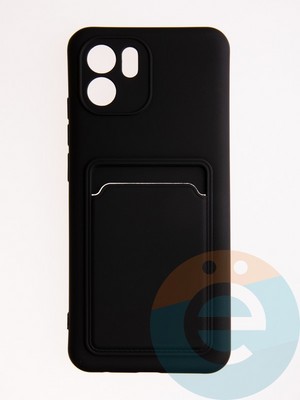 Накладка Soft touch с кармашком для Xiaomi Redmi A1 2022 черная - фото 57026