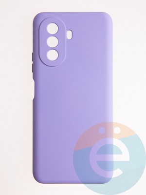 Накладка Silicone Cover (без логотипа, с защитой камеры) для Huawei Nova Y70 сиренева - фото 57039