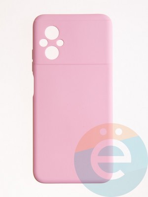 Накладка Silicone Cover (без логотипа, с защитой камеры) для Poco M5 розовая - фото 57046
