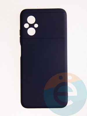 Накладка Silicone Cover (без логотипа, с защитой камеры) для Poco M5 синяя - фото 57047