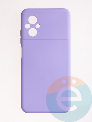 Накладка Silicone Cover (без логотипа, с защитой камеры) для Poco M5 сиренева - фото 57048
