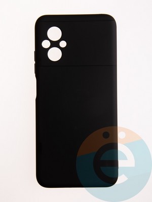 Накладка Silicone Cover (без логотипа, с защитой камеры) для Poco M5 черная - фото 57049