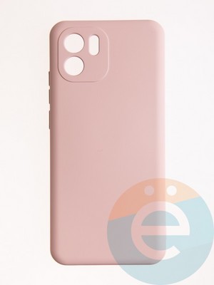 Накладка Silicone Cover (без логотипа, с защитой камеры) для Xiaomi Redmi A1 пудровая - фото 57090