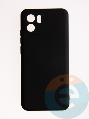 Накладка Silicone Cover (без логотипа, с защитой камеры) для Xiaomi Redmi A1 черная - фото 57094