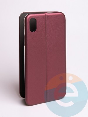 Чехол книжка боковой Fashion Case для iPhone Xr бордовый - фото 57657