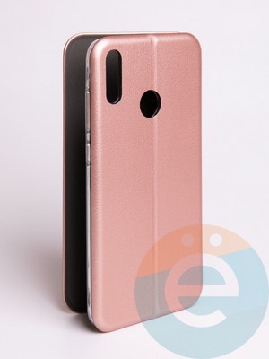 Чехол книжка боковой Fashion Case для Huawei Y7 2019 розово-золотистый - фото 57666