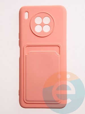 Накладка Soft touch с кармашком для Huawei Honor 50 Lite розовая - фото 57770