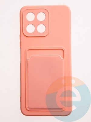 Накладка Soft touch с кармашком для Huawei Honor X6 розовая - фото 57779
