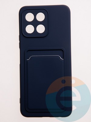 Накладка Soft touch с кармашком для Huawei Honor X6 синяя - фото 57780