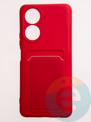 Накладка Soft touch с кармашком для Huawei Honor X7 красная - фото 57786