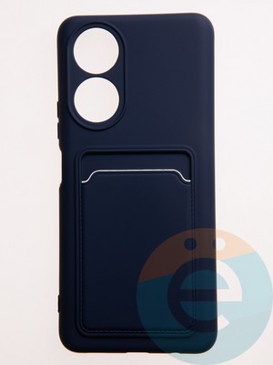 Накладка Soft touch с кармашком для Huawei Honor X7 синяя - фото 57790
