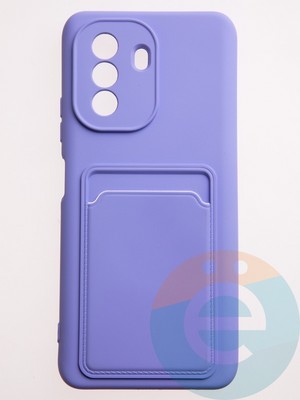 Накладка Soft touch с кармашком для Huawei Nova Y70 сиреневая - фото 57805