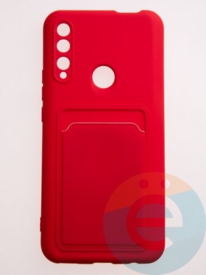 Накладка Soft touch с кармашком для Huawei P Smart Z/Y9 2019 красная - фото 57822