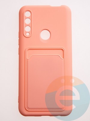 Накладка Soft touch с кармашком для Huawei P Smart Z/Y9 2019 розовая - фото 57826