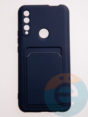 Накладка Soft touch с кармашком для Huawei P Smart Z/Y9 2019 синяя - фото 57827