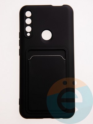 Накладка Soft touch с кармашком для Huawei P Smart Z/Y9 2019 черная - фото 57833
