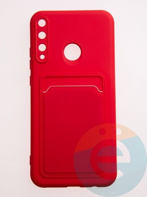 Накладка Soft touch с кармашком для Huawei Y7P/P 40 Lite E/Honor 9C красная - фото 57865