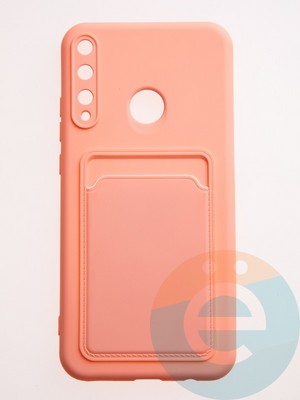 Накладка Soft touch с кармашком для Huawei Y7P/P 40 Lite E/Honor 9C розовая - фото 57867