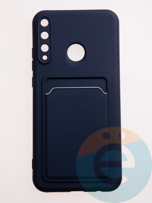 Накладка Soft touch с кармашком для Huawei Y7P/P 40 Lite E/Honor 9C синяя - фото 57869