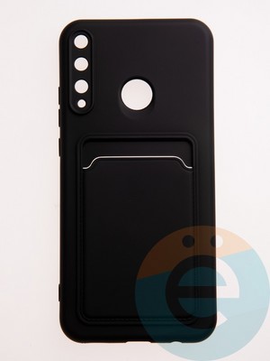 Накладка Soft touch с кармашком для Huawei Y7P/P 40 Lite E/Honor 9C черная - фото 57875