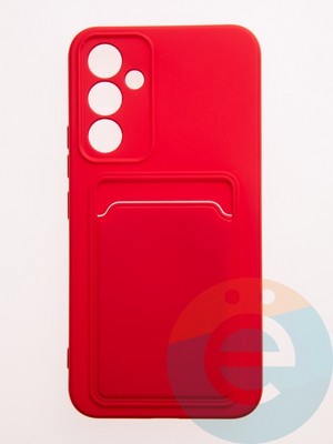 Накладка Soft touch с кармашком для Samsung Galaxy A54  красная - фото 57902