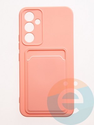 Накладка Soft touch с кармашком для Samsung Galaxy A54  розовая - фото 57904