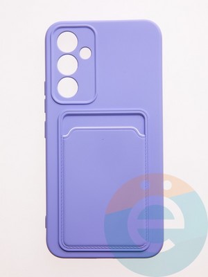 Накладка Soft touch с кармашком для Samsung Galaxy A54  сиреневая - фото 57910