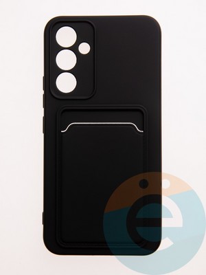 Накладка Soft touch с кармашком для Samsung Galaxy A54 черная - фото 57911