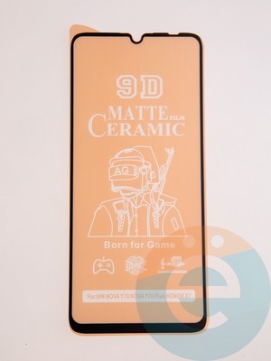 Защитное стекло Ceramics Matte (без упаковки) для Huawei Nova Y70 черное - фото 58001