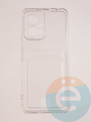 Накладка силиконовая с кардхолдером для Poco X4 GT прозрачная - фото 58002