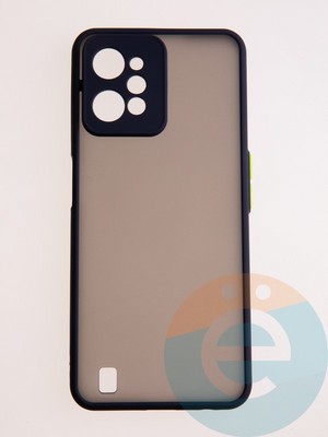 Накладка пластиковая с силиконовой окантовкой с защищенной камерой для Realme C31 синяя - фото 58006