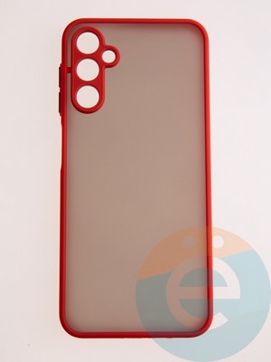 Накладка пластиковая с силиконовой окантовкой с защищенной камерой для Samsung Galaxy A14 красная - фото 58020