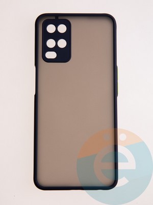 Накладка пластиковая с силиконовой окантовкой с защищенной камерой для Samsung Galaxy A54 синяя - фото 58025