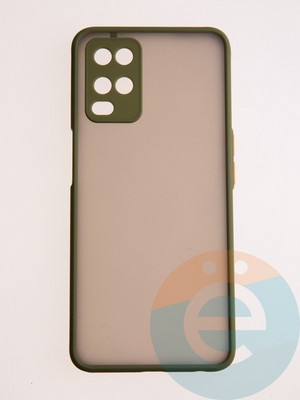 Накладка пластиковая с силиконовой окантовкой с защищенной камерой для Samsung Galaxy A54 хаки - фото 58026