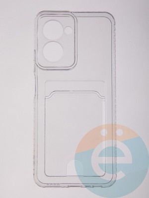 Накладка силиконовая с кардхолдером для Realme C33 прозрачная - фото 58361