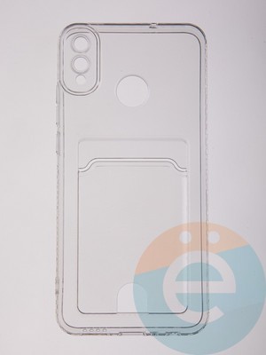 Накладка силиконовая с кардхолдером для Huawei Honor 8X прозрачная - фото 58365