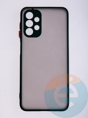 Накладка пластиковая с силиконовой окантовкой с защищенной камерой для Samsung Galaxy A04S зеленая - фото 58373