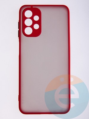 Накладка пластиковая с силиконовой окантовкой с защищенной камерой для Samsung Galaxy A04S красная - фото 58375
