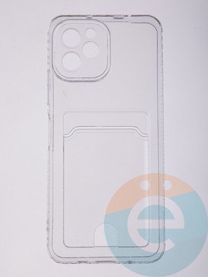 Накладка силиконовая с кардхолдером для Huawei Nova Y61 прозрачная - фото 58393