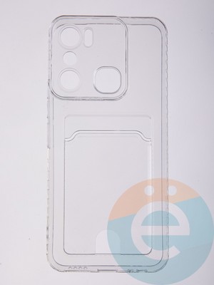 Накладка силиконовая с кардхолдером для Infinix Hot 12 Pro 4G прозрачная - фото 58400