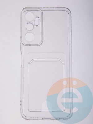 Накладка силиконовая с кардхолдером для Infinix Hot 20 4G прозрачная - фото 58402