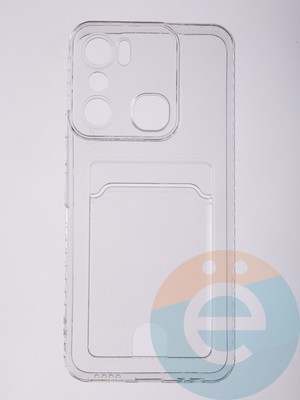 Накладка силиконовая с кардхолдером для Infinix Hot 20i прозрачная - фото 58406