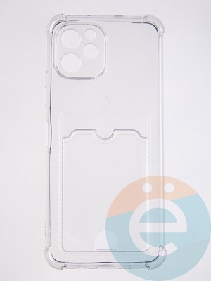 Накладка силиконовая с кардхолдером и усиленными углами для Huawei Nova Y61 прозрачная - фото 58654
