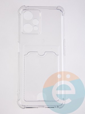 Накладка силиконовая с кардхолдером и усиленными углами для Realme 9 5G прозрачная - фото 58676