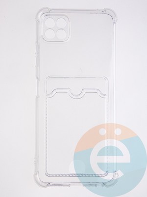 Накладка силиконовая с кардхолдером и усиленными углами для Samsung Galaxy A22S/A22 5G прозрачная - фото 58704