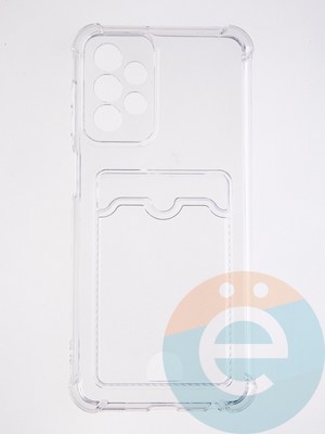 Накладка силиконовая с кардхолдером и усиленными углами для Samsung Galaxy A32 4G прозрачная - фото 58706