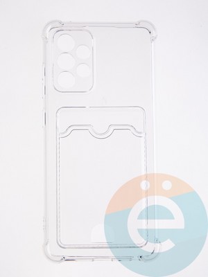 Накладка силиконовая с кардхолдером и усиленными углами для Samsung Galaxy A53 прозрачная - фото 58714