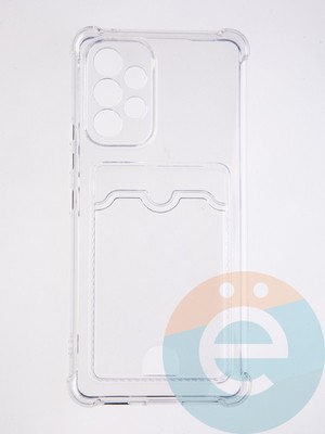 Накладка силиконовая с кардхолдером и усиленными углами для Samsung Galaxy A23 прозрачная - фото 59430